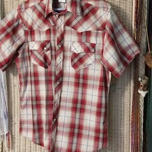 Red checked Western style shirt